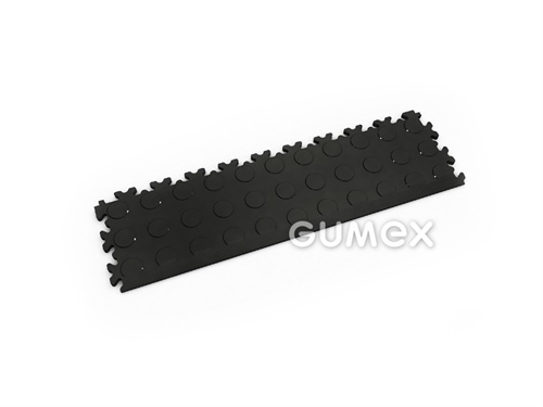 Nábehová hrana FORTELOCK 2045 k dlaždici FORTELOCK, hrúbka 7mm, 510x140mm, 92°ShA, dezén peniažkový, PVC, čierna
